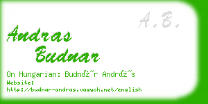 andras budnar business card